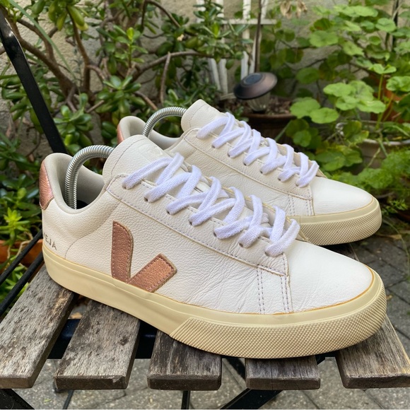 Veja Campo ChromeFree Sneakers Women's Size 10 White Pink Athletic Leather Shoes - Picture 7 of 14